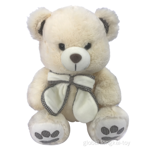 Polar Bears Plush Teddy Bear White With Bow Factory